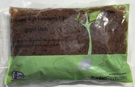 Konjac Oat Cranberry Fiber Pasta - Angel Hair Front Package